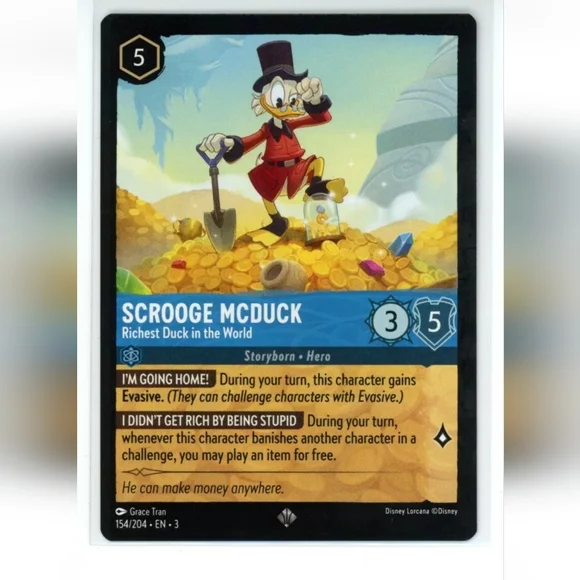 Disney | Toys | Scrooge Mcduck Duck Tales Disney Lorcana Trading Card Tcg |  Poshmark